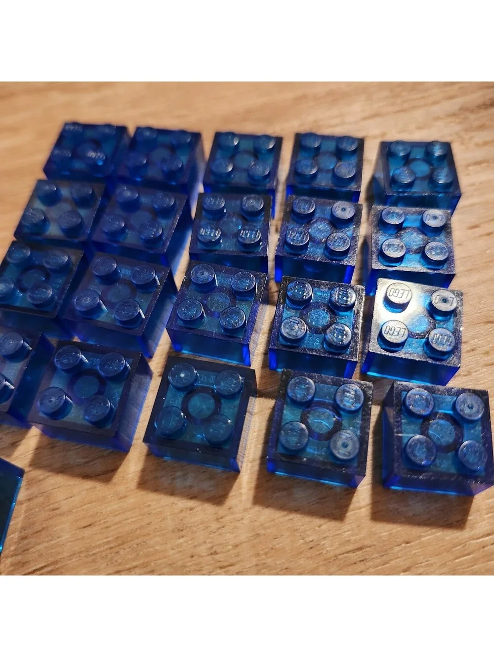 Lego Brick 2x2 Trans Blue (x21) Building Blocks Part Piece Bulk Lot #3003